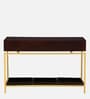 Ioannina Solid Wood Console Table In Brown & Gold Finish
