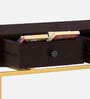 Ioannina Solid Wood Console Table In Brown & Gold Finish