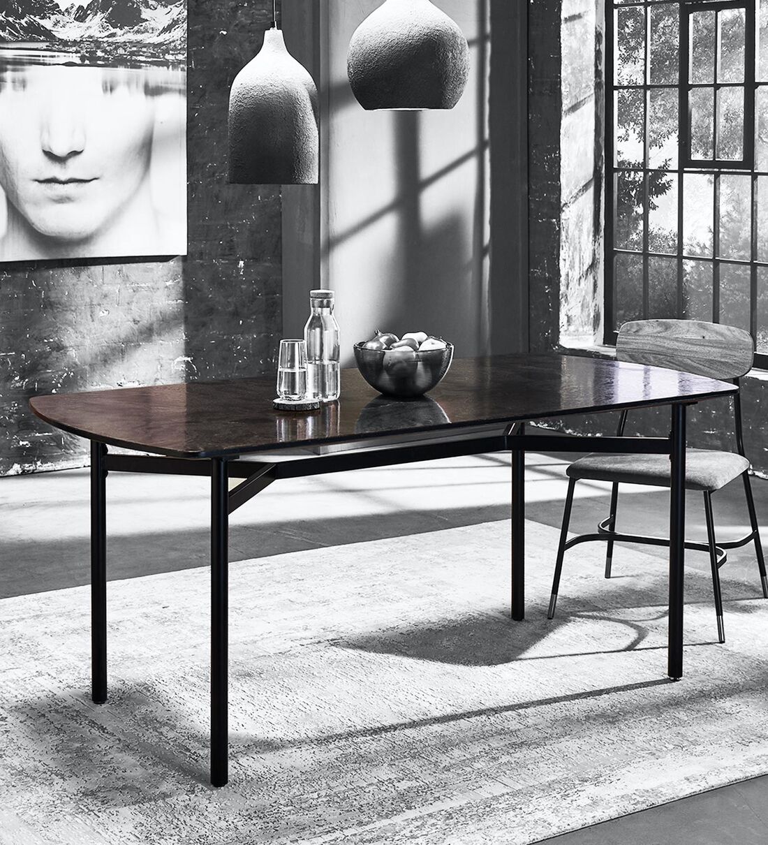 Black colour on sale dining table