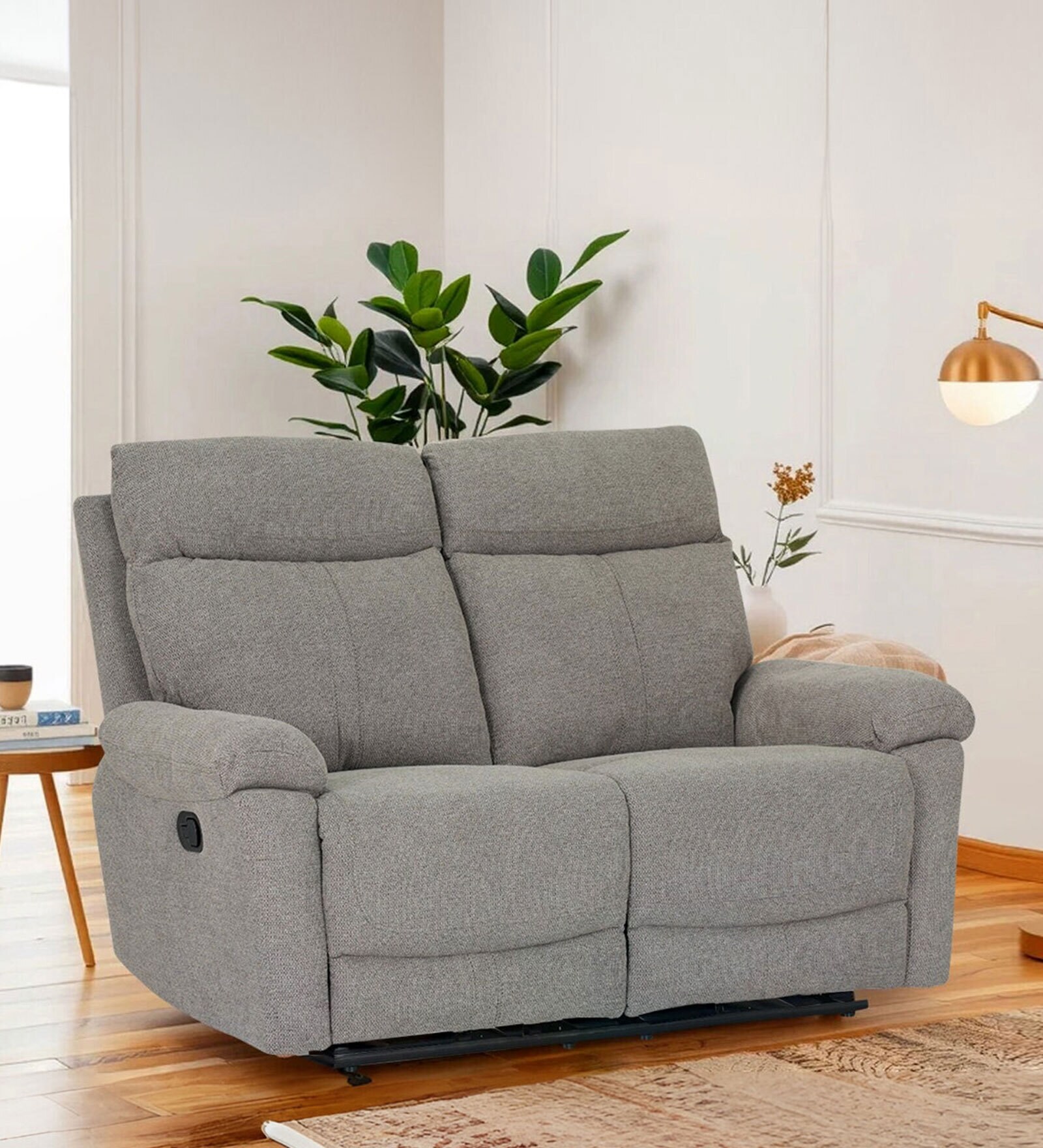 Ipoh Fabric 2 Seater Manual Recliner in Brown Colour