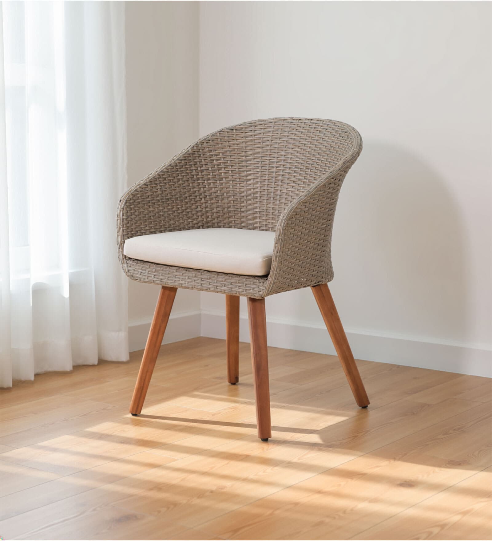 Ipoh Malaysian Wicker Outdoor Chair In Grey Colour