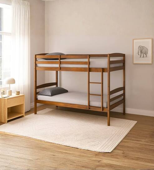 Ipoh Malaysian Kids Bunk Bed In Brown Finish