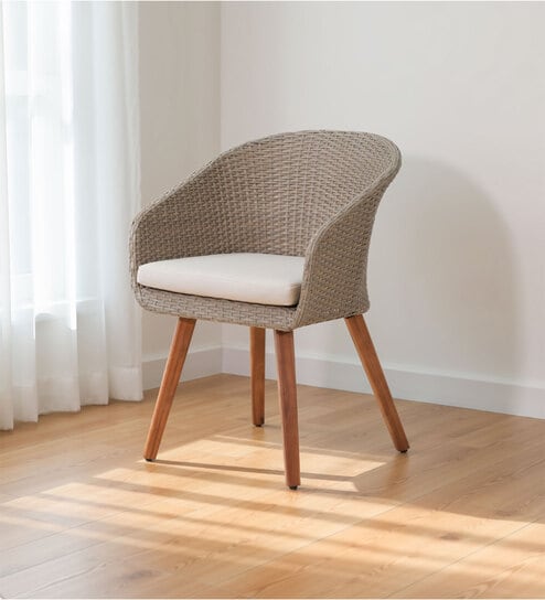 Ipoh Malaysian Wicker Outdoor Chair In Grey Colour