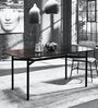Ipiano Marble Top 6 Seater Dining Table in Black Finish
