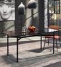 Ipiano Marble Top 6 Seater Dining Table in Black Finish