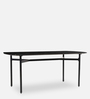 Ipiano Marble Top 6 Seater Dining Table in Black Finish