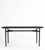 Ipiano Marble Top 6 Seater Dining Table in Black Finish