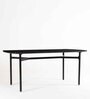Ipiano Marble Top 6 Seater Dining Table in Black Finish