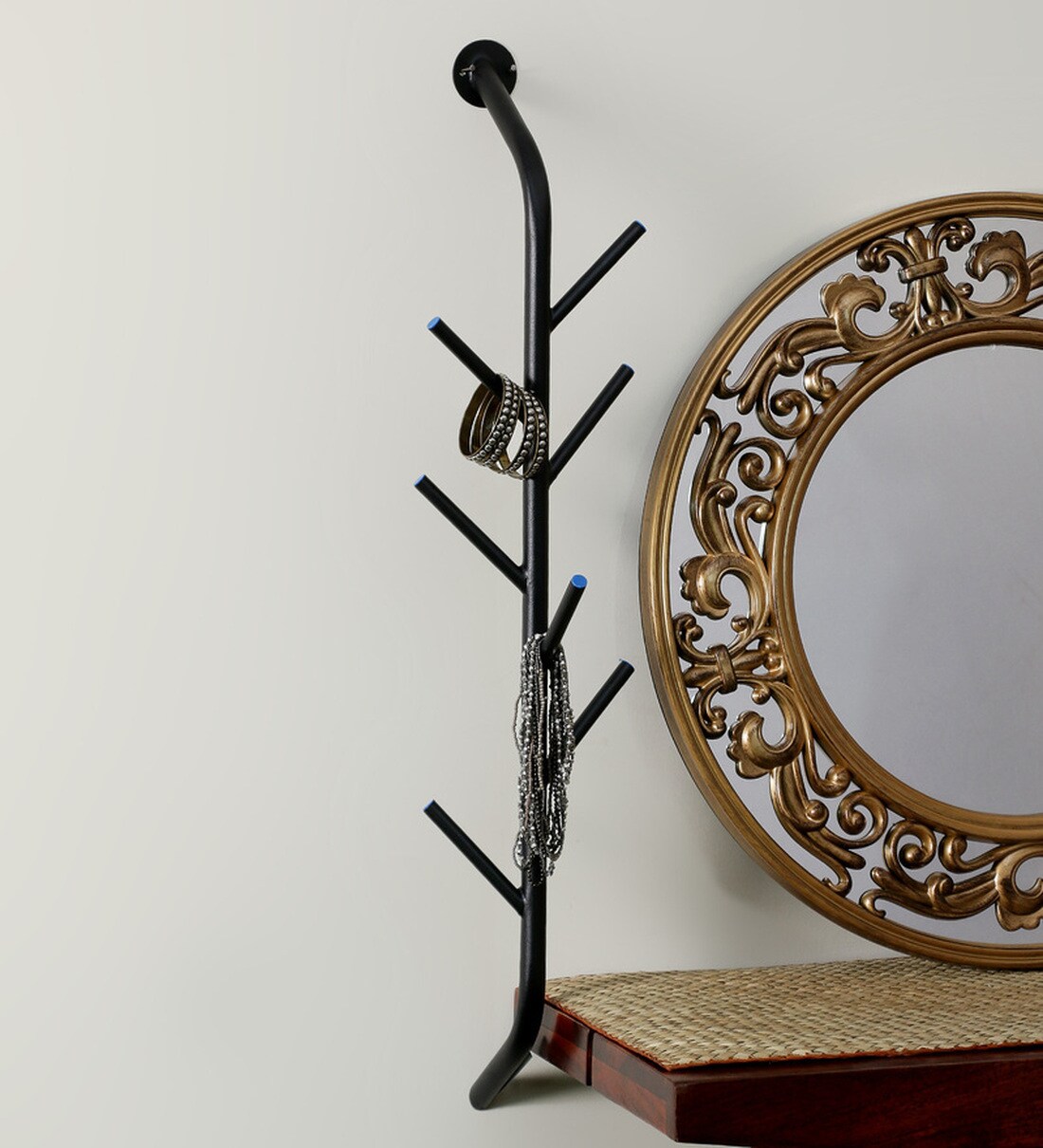 Buy Iron Black Wall Mounted Hanger by Deneb Online Hangers Wardrobe