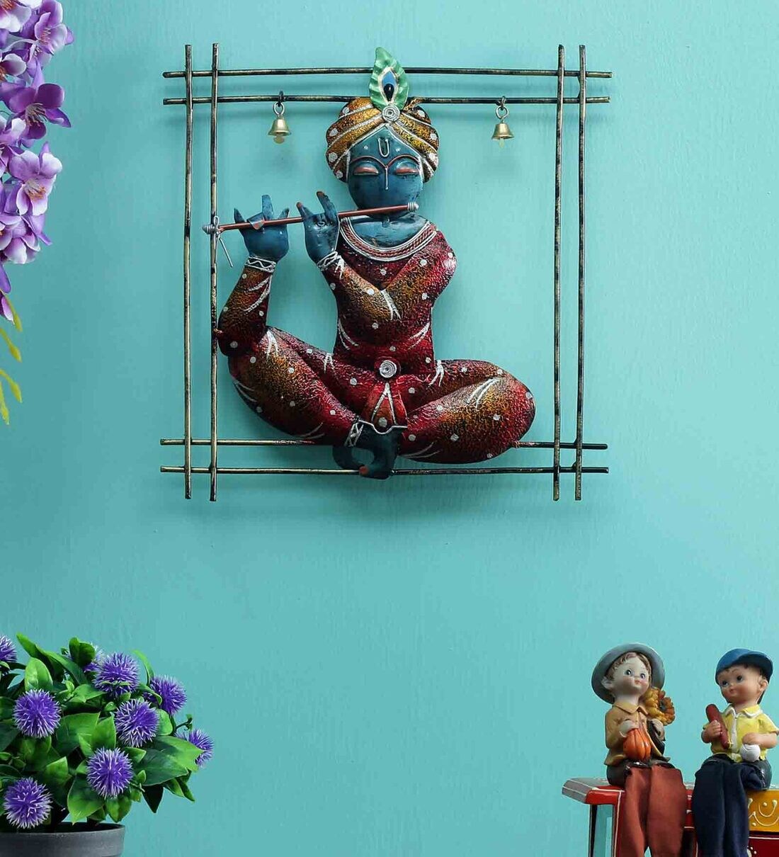 Buy Iron Lord Vishnu Wall Art In Maroon By Craft Tree Online People