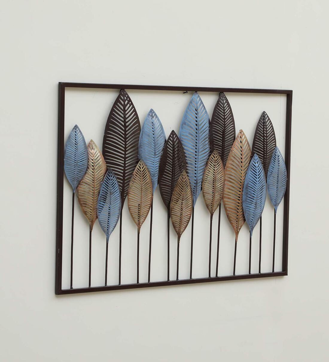 Buy Metal Leaf Multicolour Wall Frame Metal Wall Art By Handi Crafy