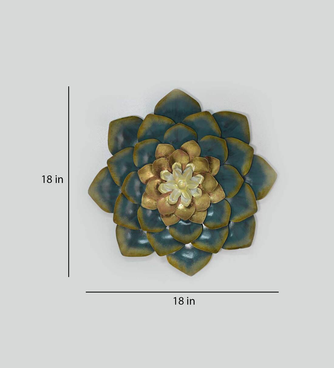 Buy Iron Small Dahlia Green Gold Flower Wall Art By Woodlawn Online Floral Metal Art Metal