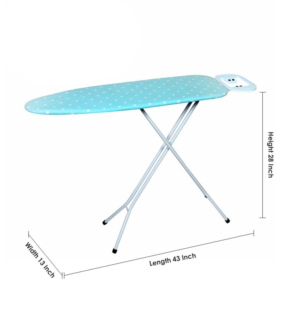 Buy Stainless Steel Ironing Board With Iron Holder in Blue (L 43, W
