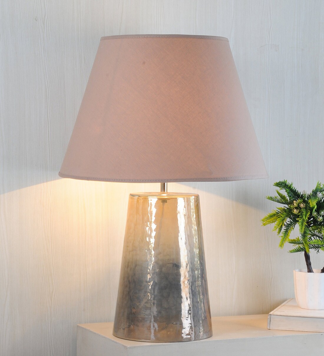 Buy Irvington Textured Dark Glass Beige Cotton Shade Table Lamp With Brown Base By Kapoor E Illuminations Online Modern And Contemporary Table Lamps Table Lamps Lamps Lighting Pepperfry Product