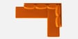 Ira Fabric 6 Seater Sofa Cum Bed Lhs In Vivid Orange Colour
