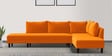 Ira Fabric 6 Seater Sofa Cum Bed Lhs In Vivid Orange Colour
