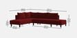 Ira Fabric 6 Seater Sofa Cum Bed RHS In Blood Maroon Colour