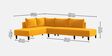 Ira Fabric 6 Seater Sofa Cum Bed RHS In Bold Yellow Colour