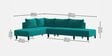 Ira Fabric 6 Seater Sofa Cum Bed RHS In Sea Green Colour