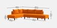 Ira Fabric 6 Seater Sofa Cum Bed RHS In Vivid Orange Colour