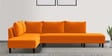 Ira Fabric 6 Seater Sofa Cum Bed RHS In Vivid Orange Colour