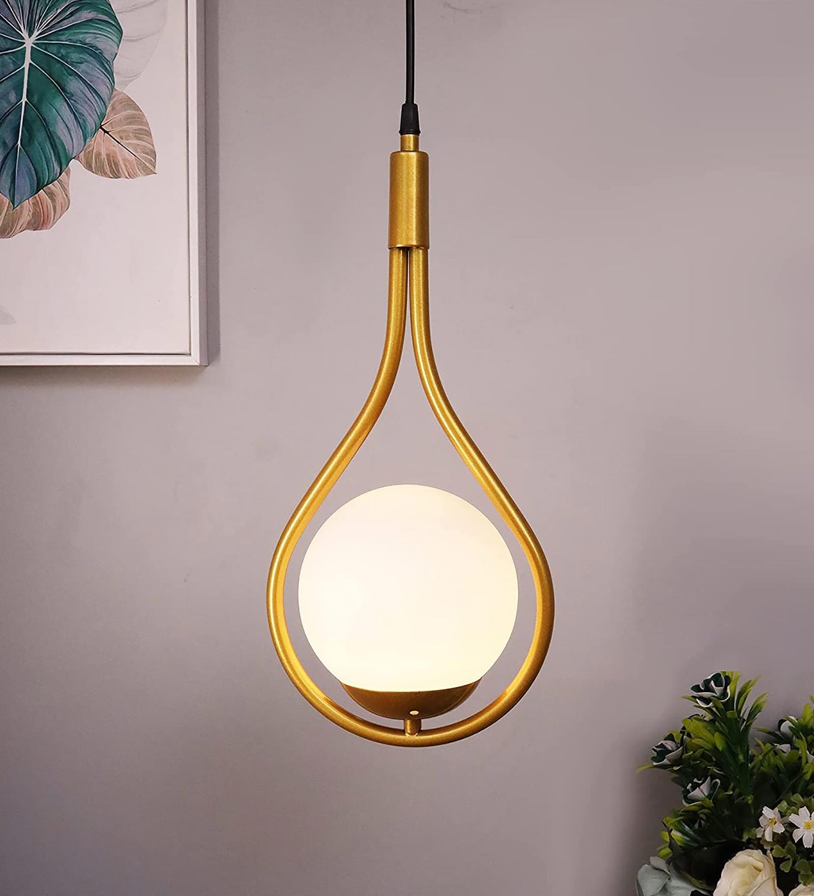 Irene Gold Metal Hanging Light