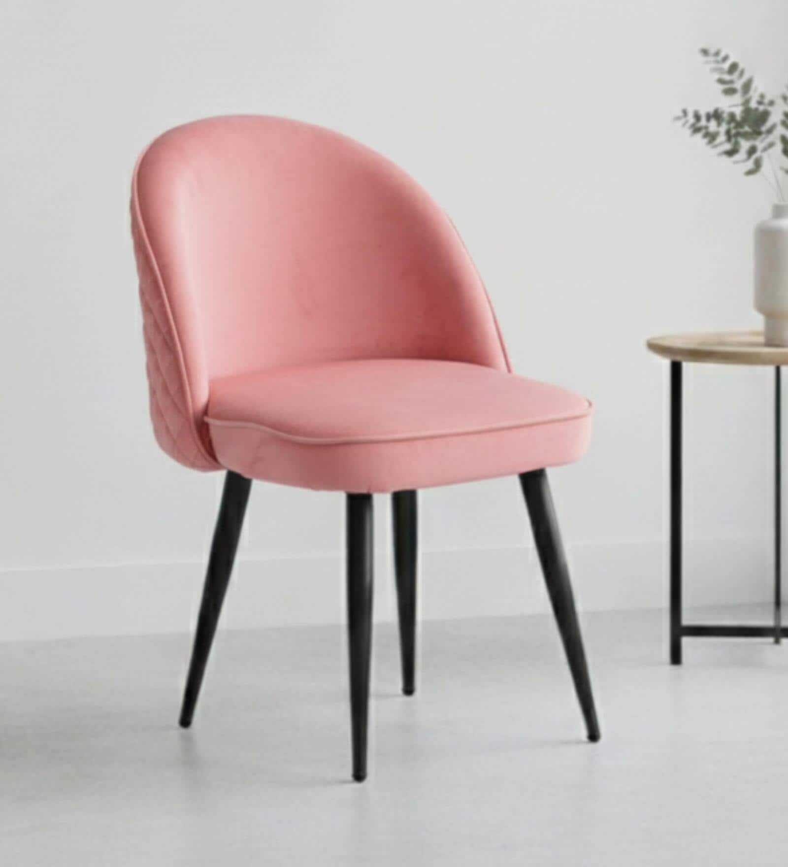 Iris Fabric Dining Chair In Pink Colour