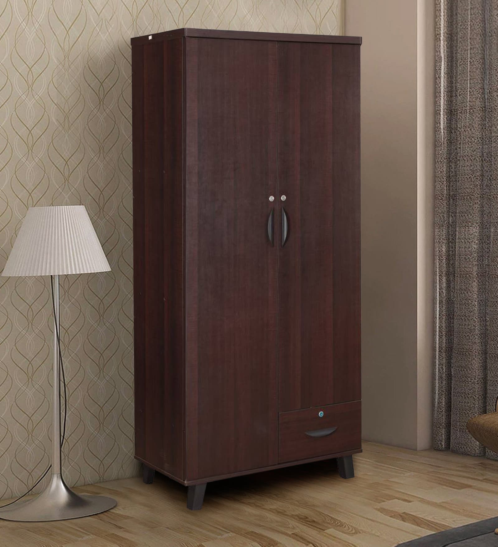 Iris 2 Door Wardrobe in Wenge Colour Iris 2 Door Wardrobe in Wenge Colour