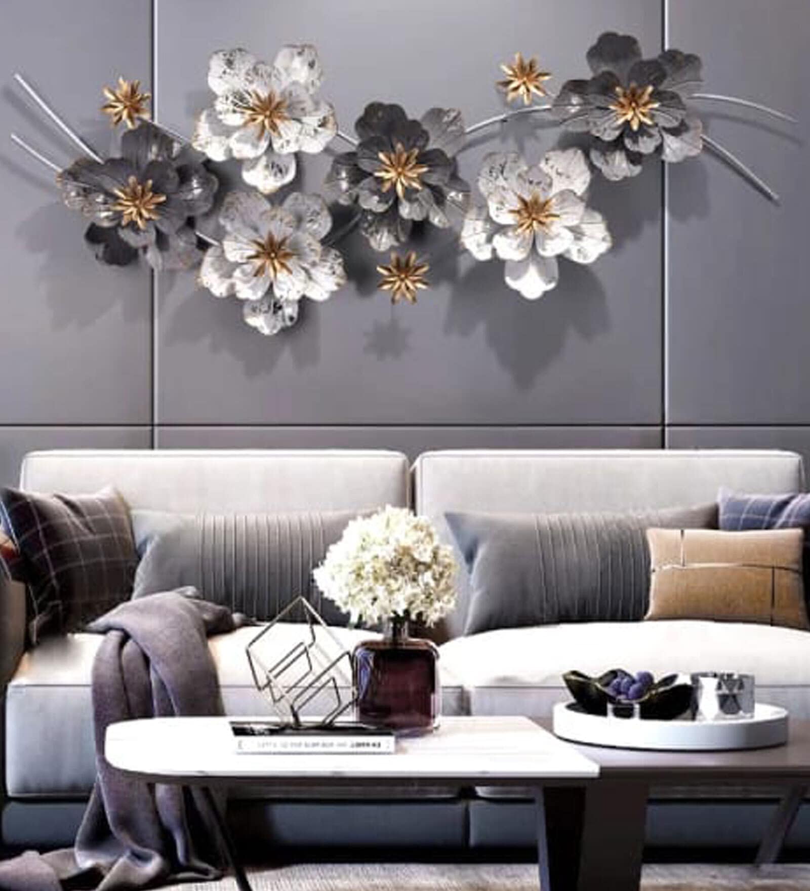 Iron White And Grey Abstract Wall Art