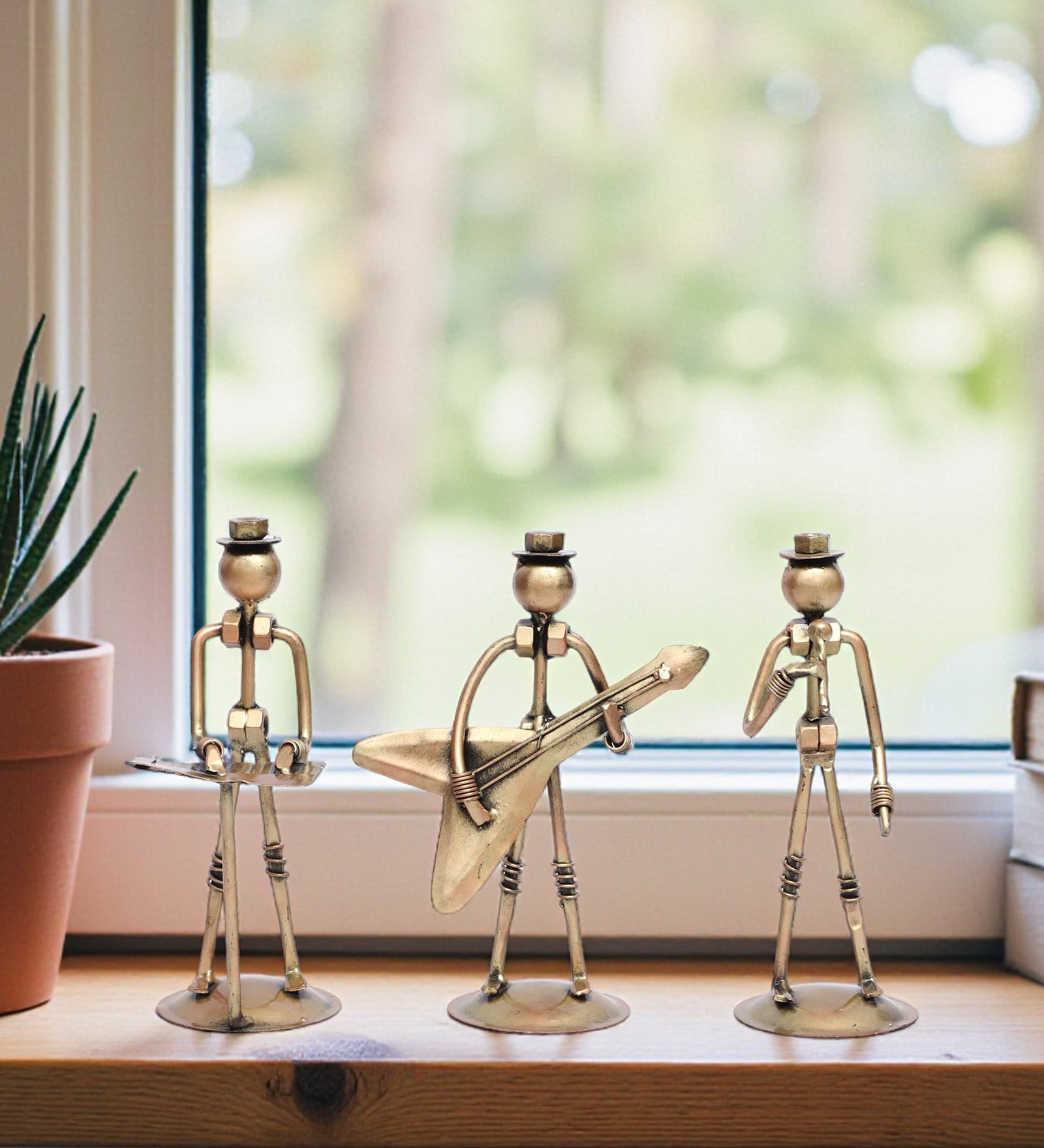 Iron Antique Decorative Musician Statue