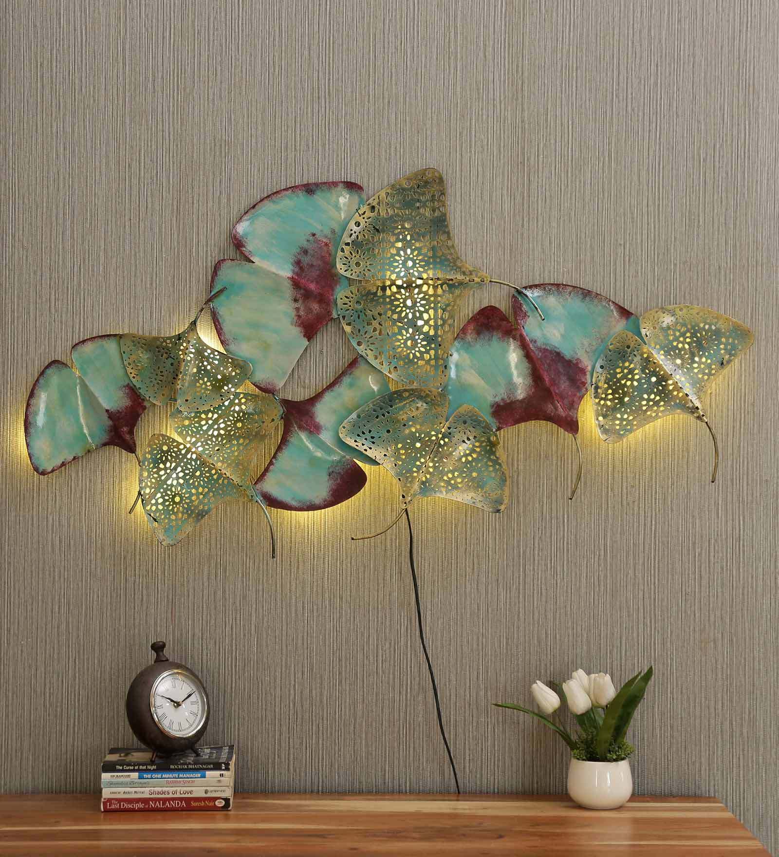 Buy Resolutions Iron Big Leaves Wall Art In Multicolour at 25% OFF by ...