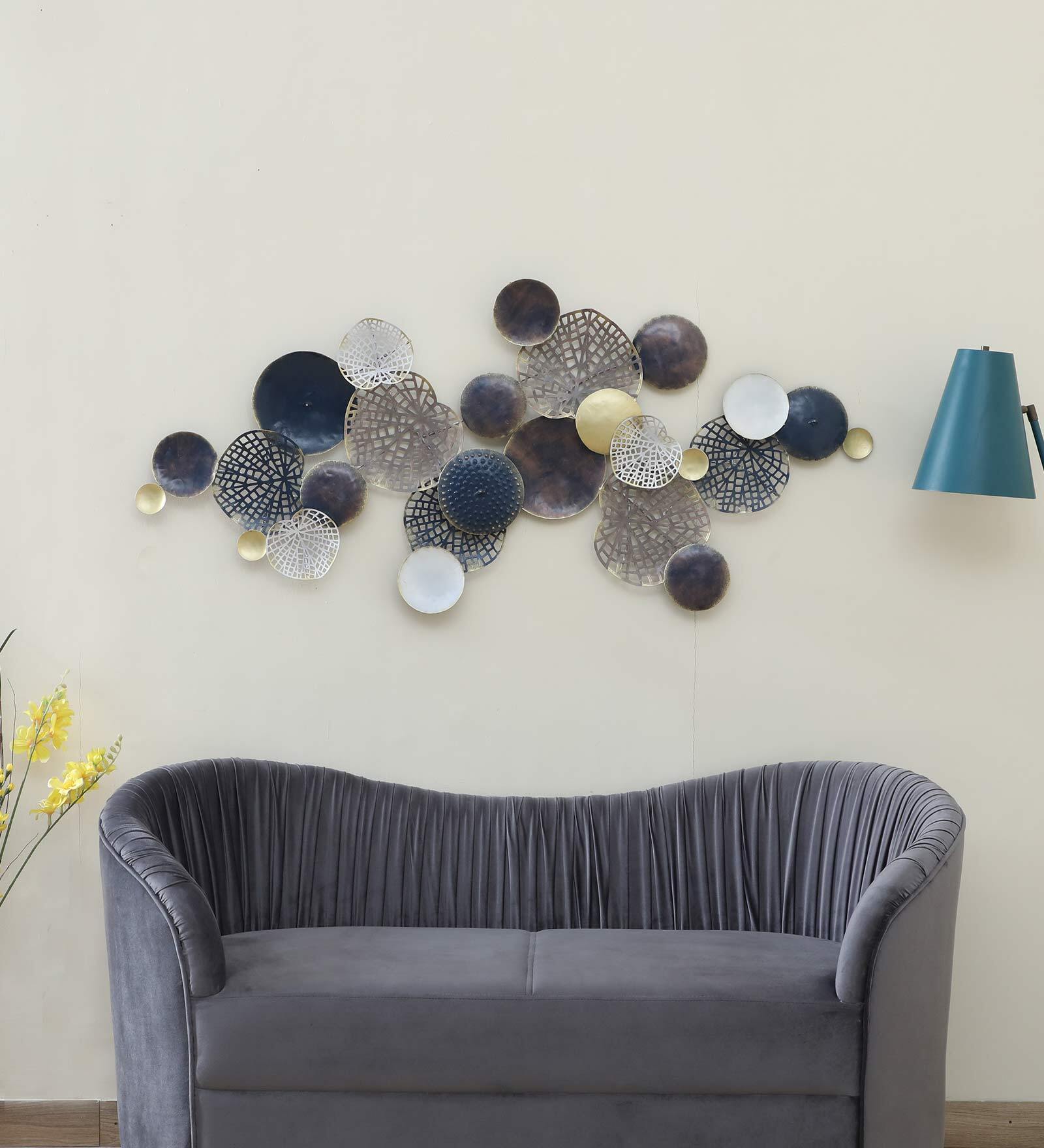 Multicolour Circle Wall Multicolour Panel Metal Wall Art