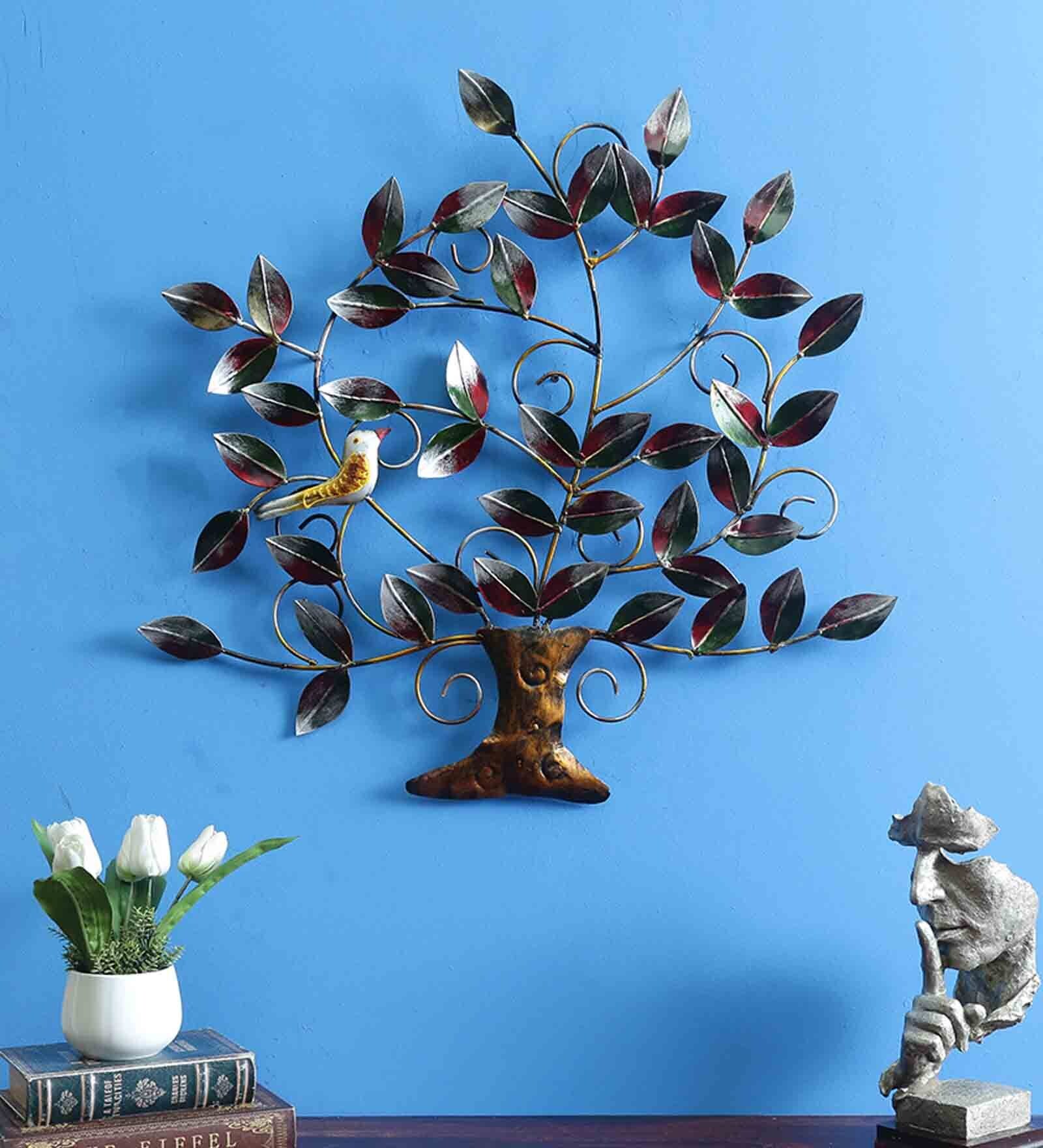 Iron Decorative Tree Wall Art In Multicolour