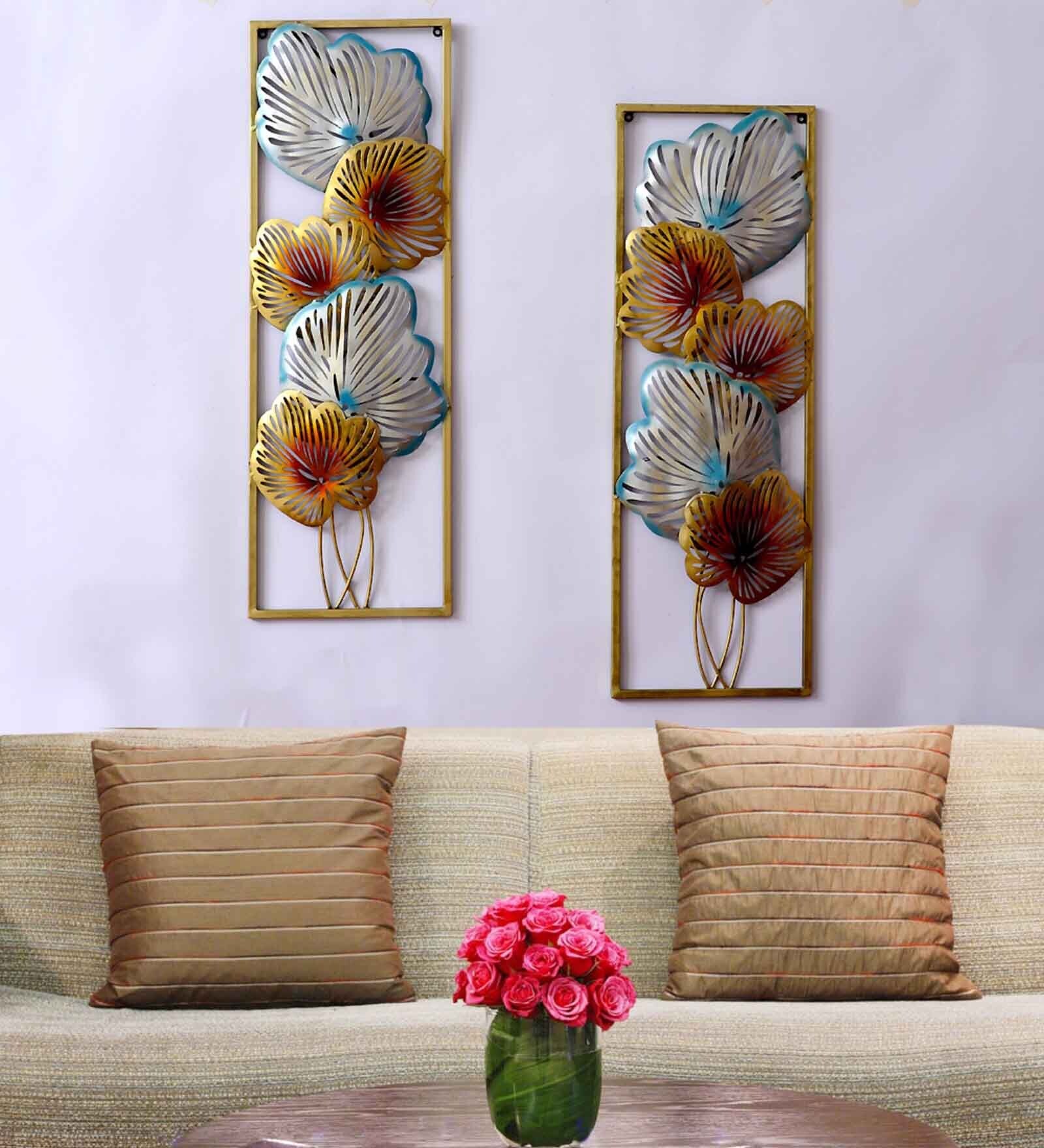 Medieval Iron Floral Metal Wall Art Set of 2