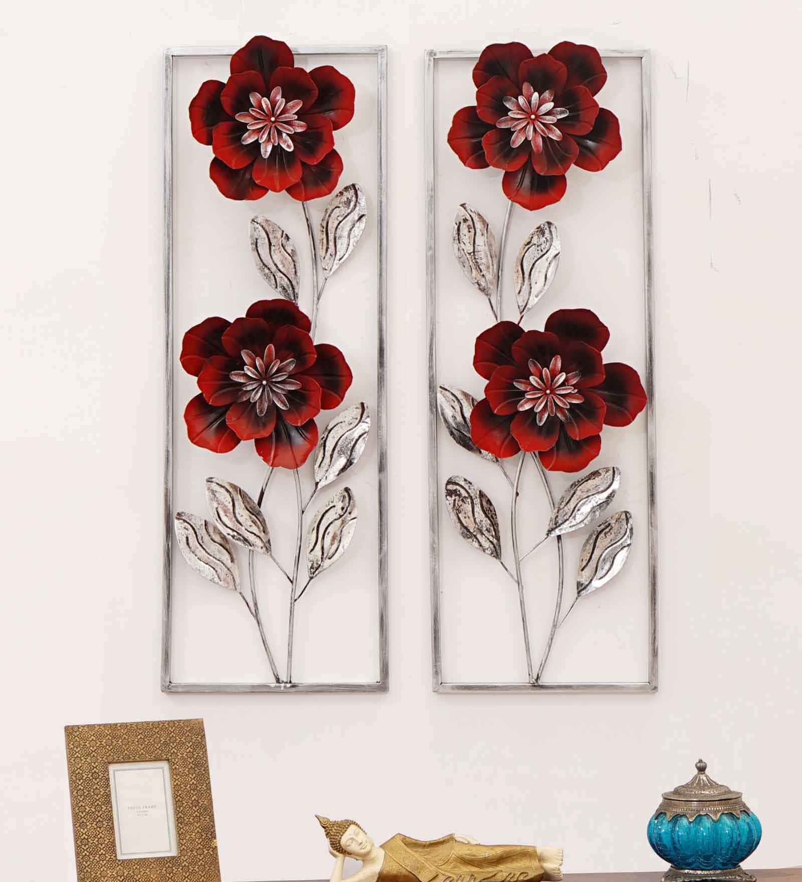 Buy Iron Flower Frame Set Of 2 Metal Wall Art By The Sk Creative Arts