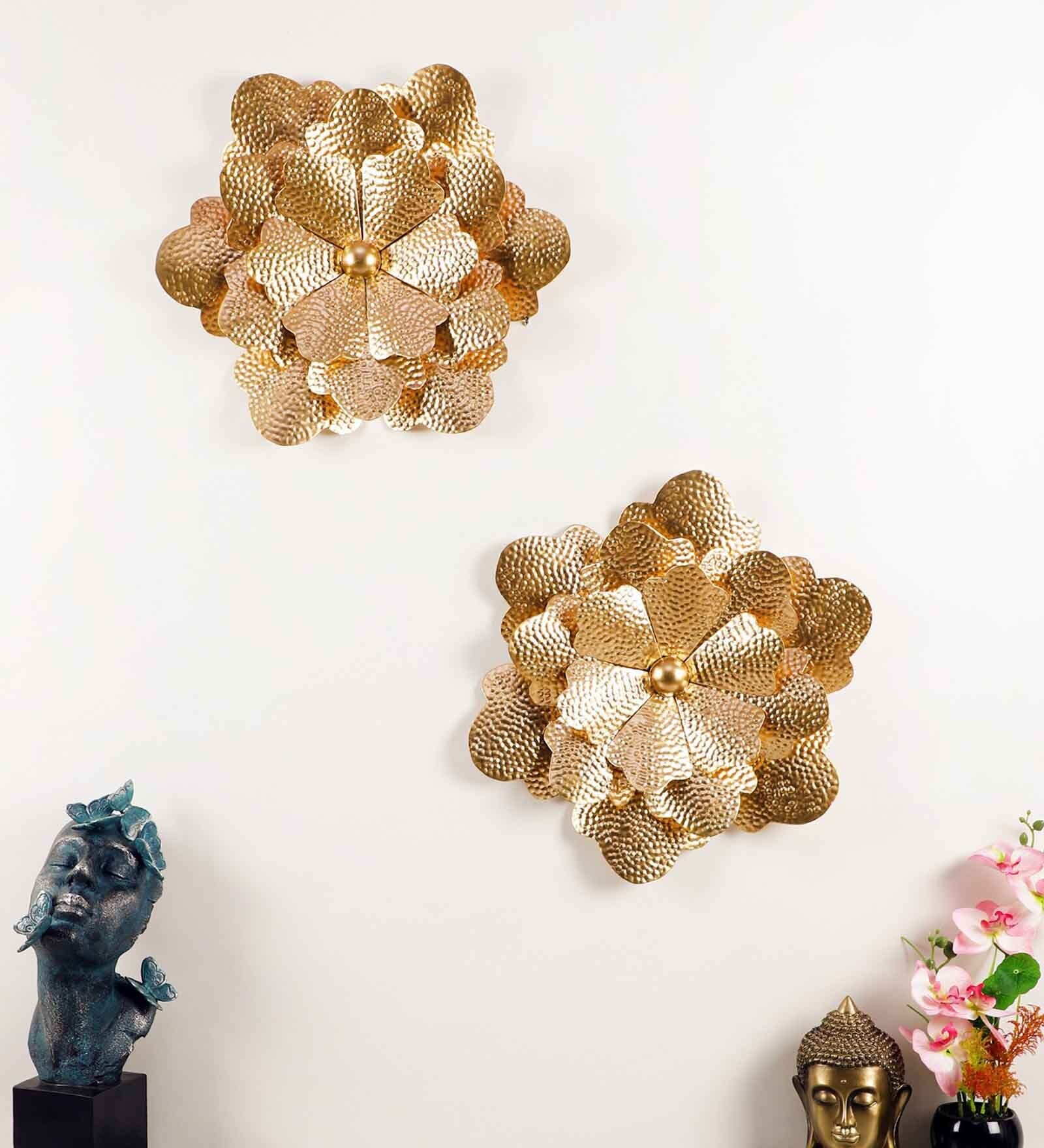 Hammered Flower Wall D cor Set of 2