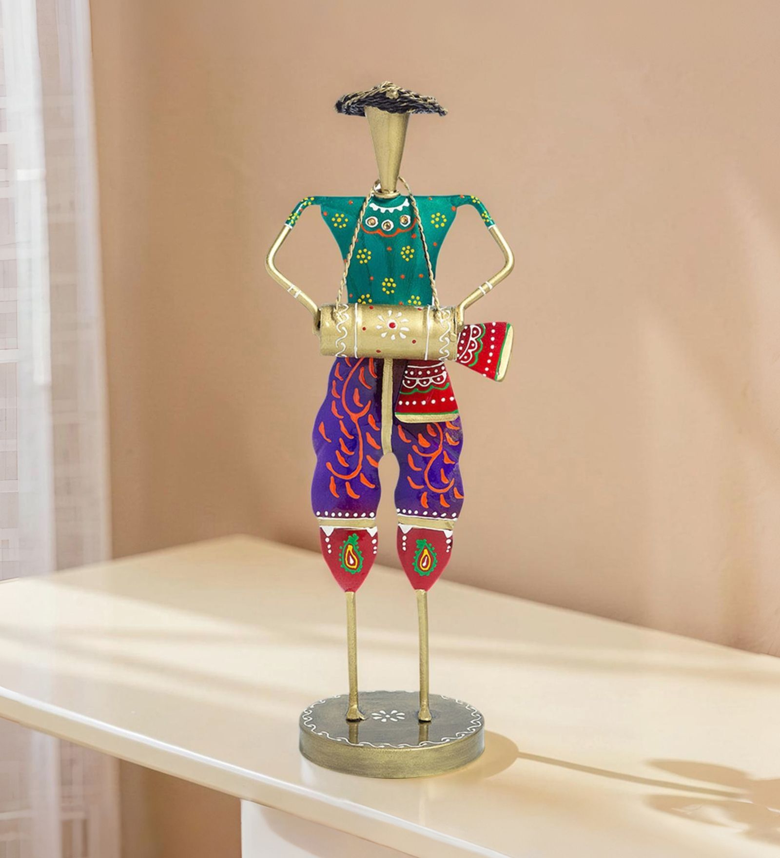 Iron Handcrafted Musicians Multicolour Figurine