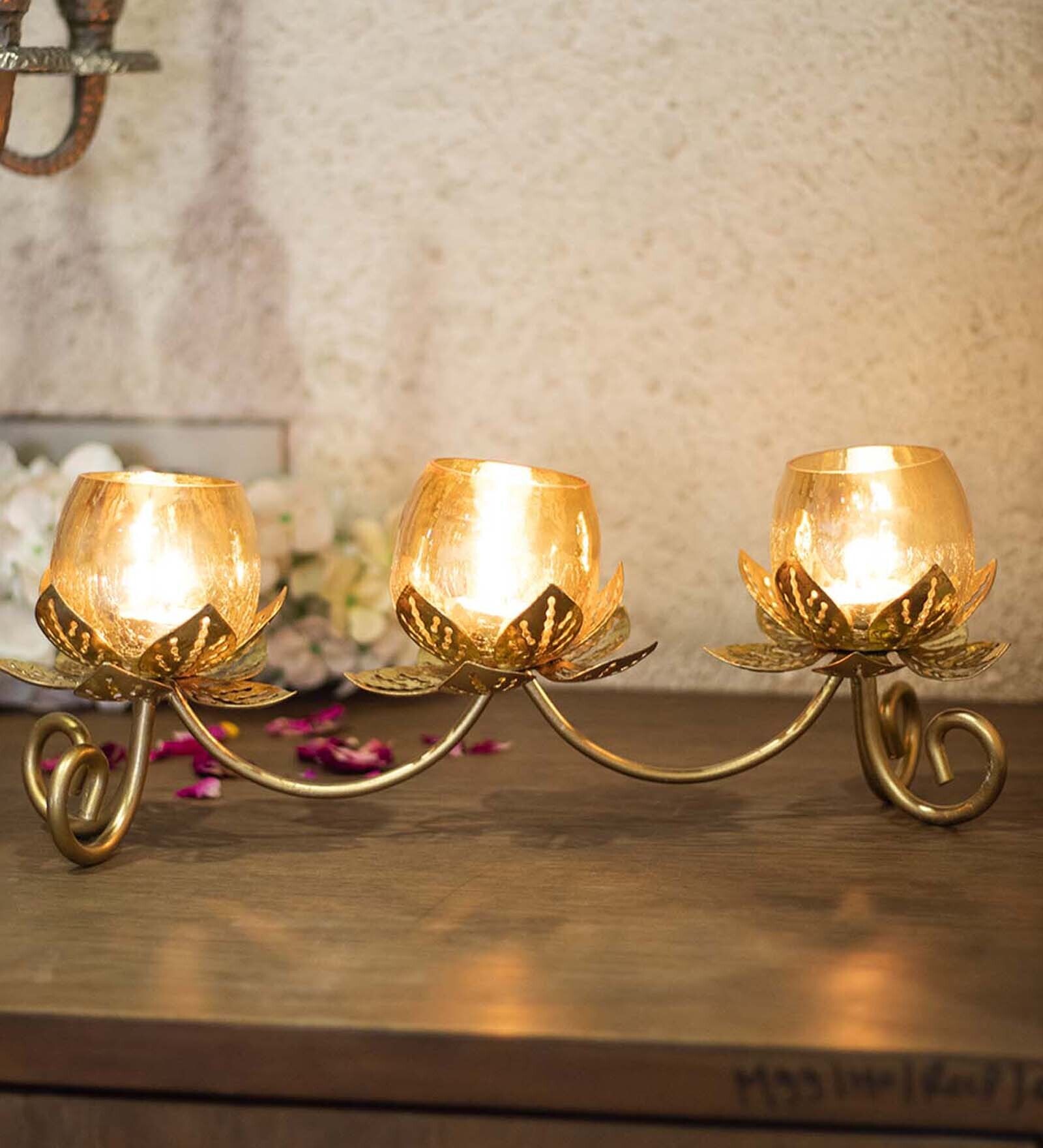 Iron Lotus Design 3 Lotus T-Lite Holder