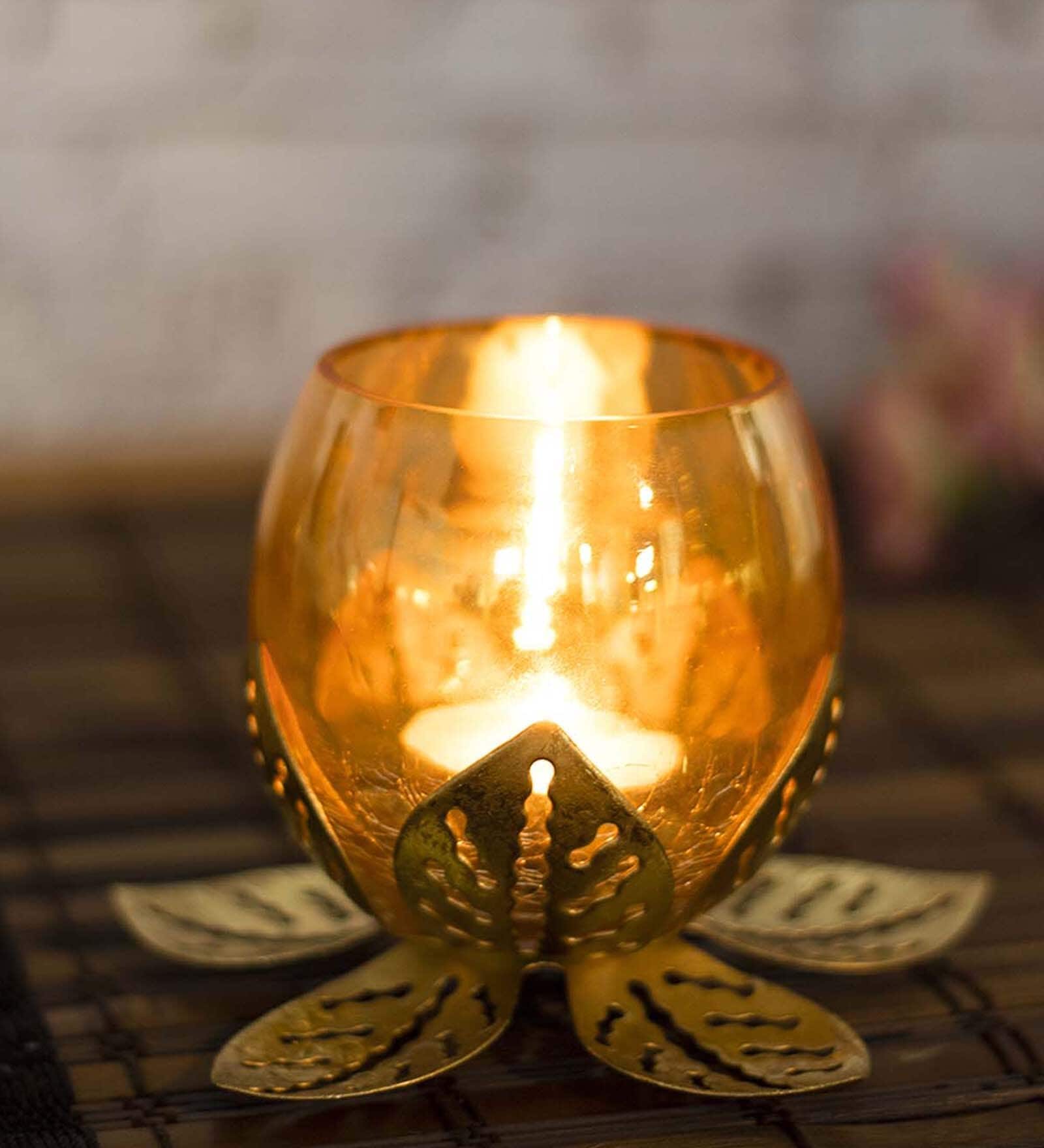 Lotus
Design Gold Iron Table Tea Light Holder