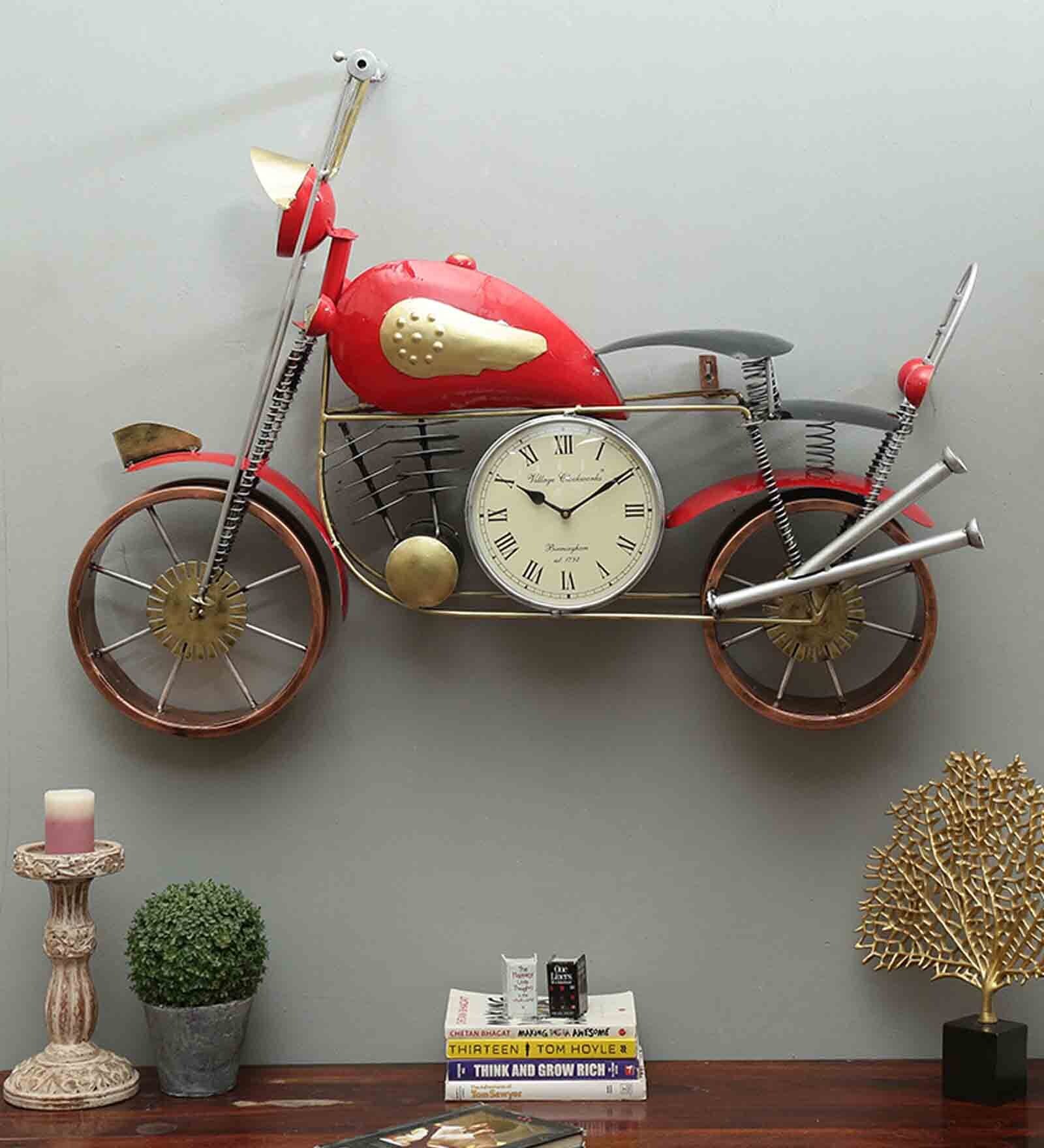 Bullit Riddled Clock Buy Iron Painted Giant Bullet Bike 3D Wall Clock By Jasolika Creations ...
