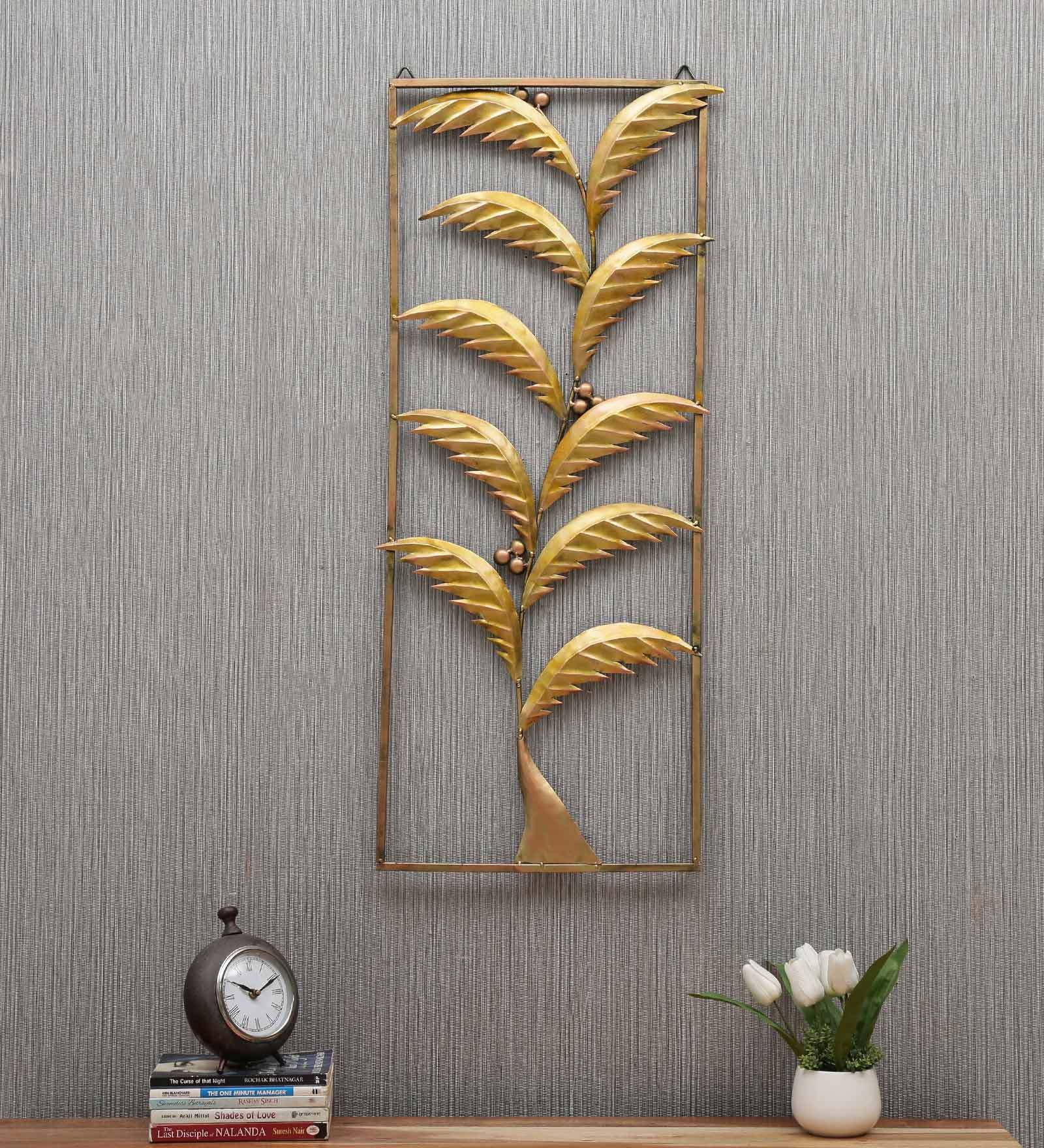 Buy Iron Ten Leave Wall Art In Multicolour at 32% OFF by Desert Oak ...