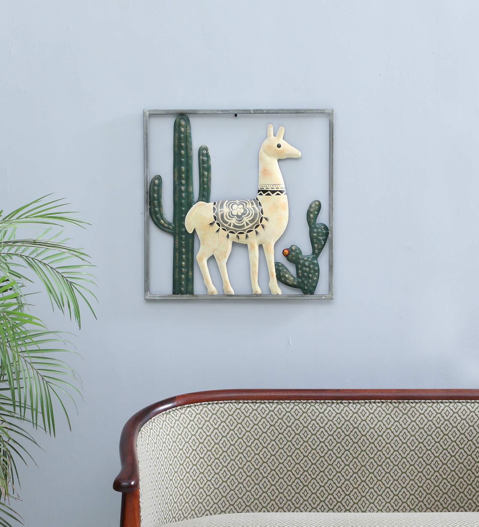 The Camel Multicolour Frame Metal Wall Art