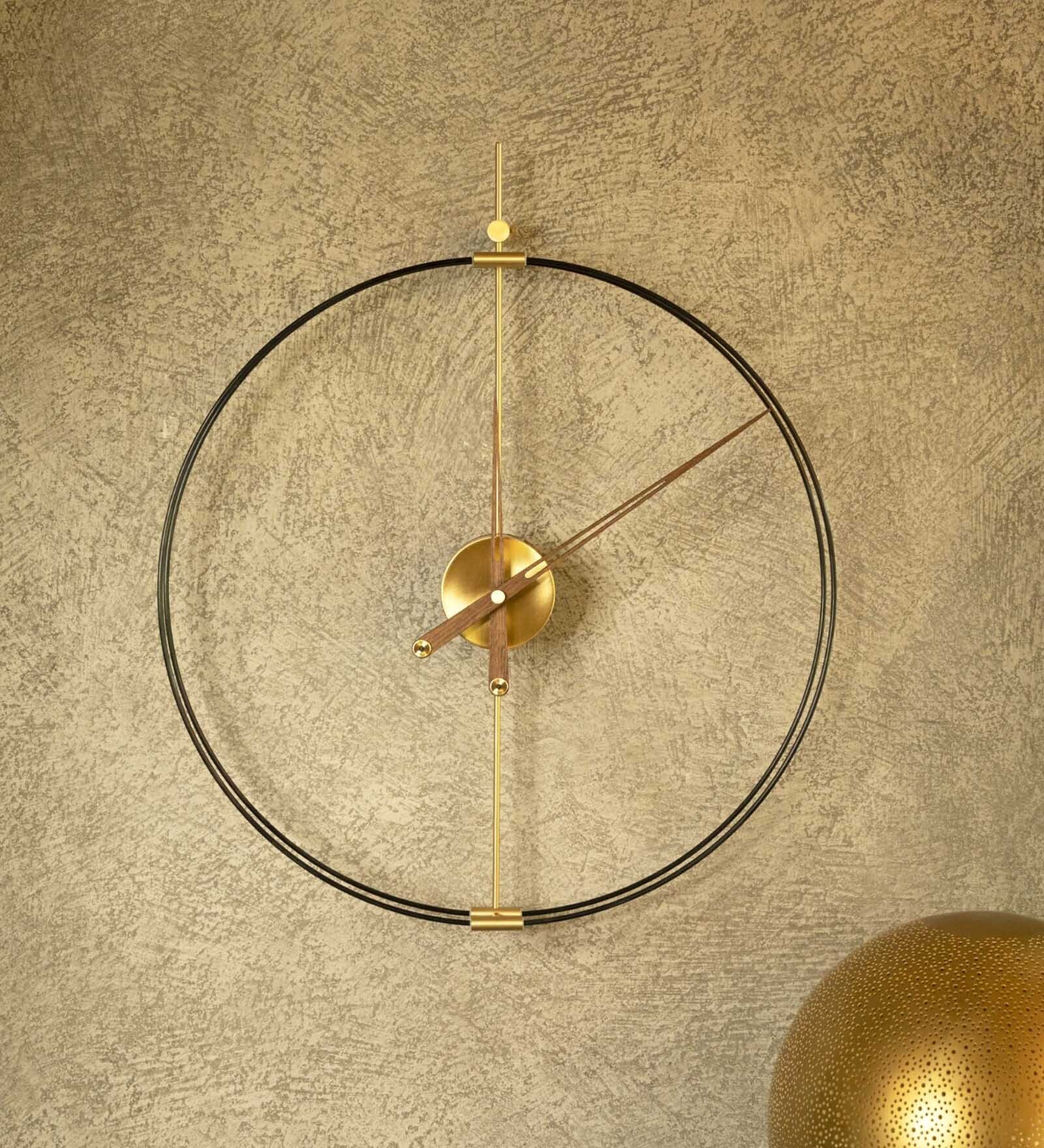 Iron Tick Wall Clock In Gold And Black