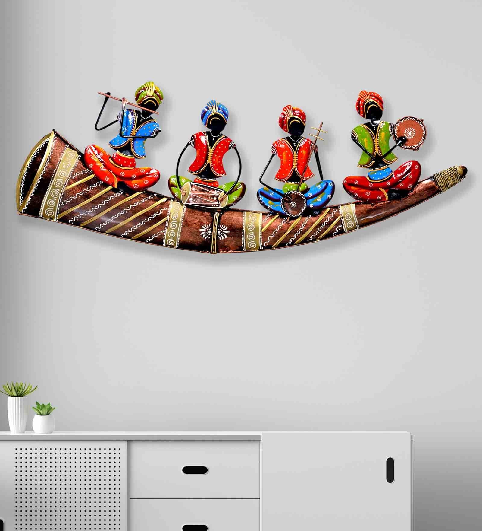Iron Tribals Musicians Wall Art In Multicolor