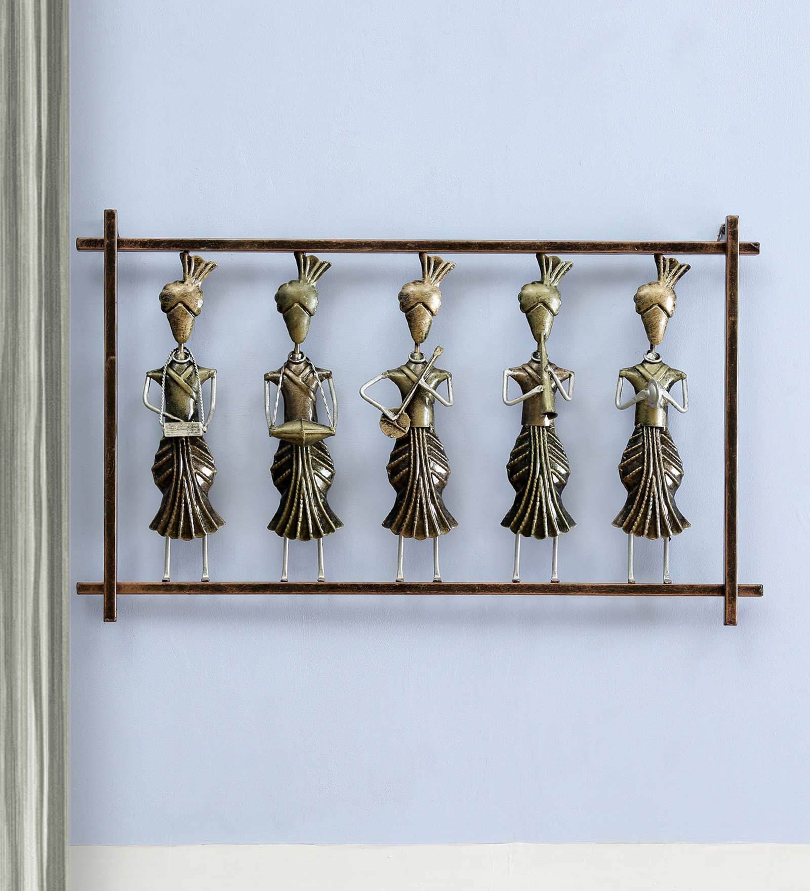 Iron Musician Doll Wall Art In Copper