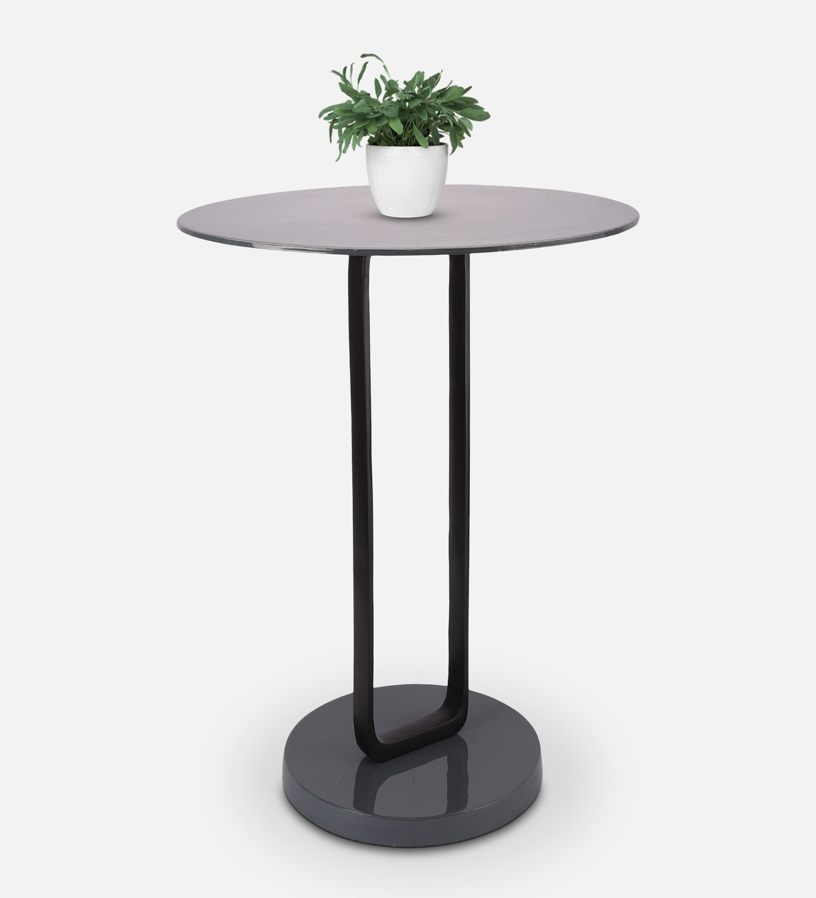 Irwin'S Metal End Table In Black & Grey Colour