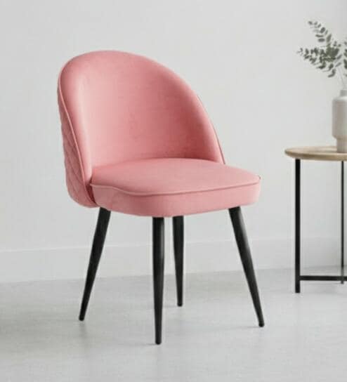 Iris Fabric Dining Chair In Pink Colour
