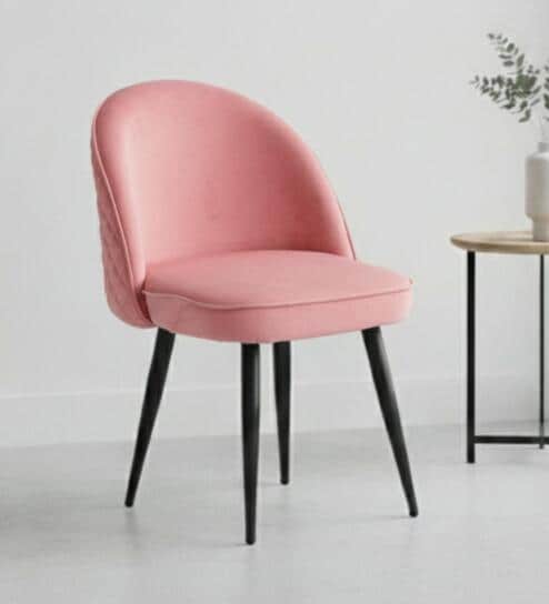 Iris Fabric Dining Chair In Pink Colour