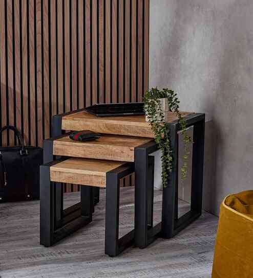 Kesty Nesting Coffee Table in Walnut Finish