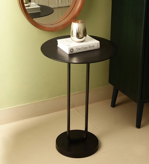 Irwin Obsidian End Table In Black Colour